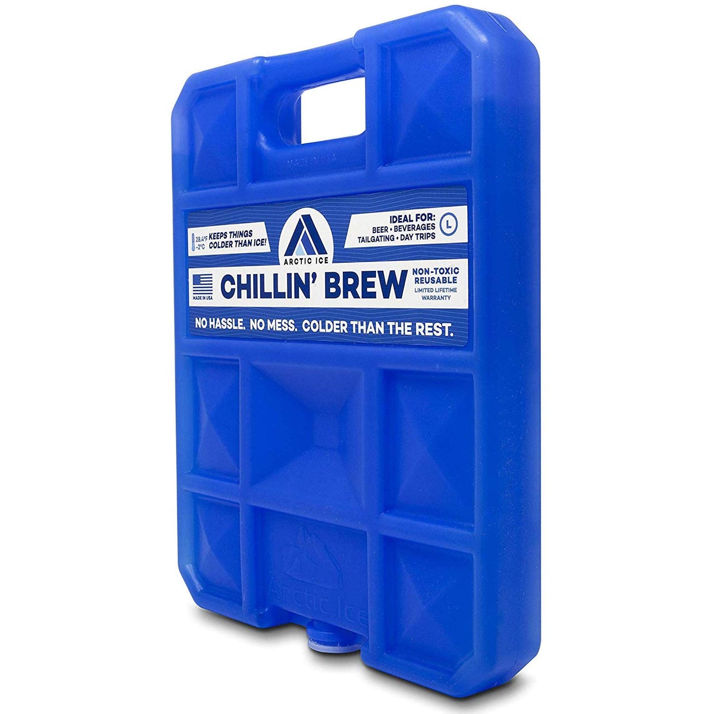 Arctic Ice Chillin' Brew Series Long Lasting High Performance Ice Pack for Beer, Beverages, Tailgating, Day Trips and More - Freezes at 28 Degrees (2-Pack) (X-Large 5 LBS (2-Pack))