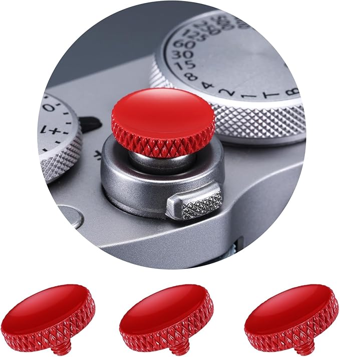 K&F CONCEPT Camera Shutter Button 3 PCS Red Quick Release Button Compatible with Fuji X-T5 X-T4 X-T30 X100VI X100V X-E4, Sony RX1RIII RX10VI RX10III RX100VII, Lei ca Q3 M10 M11, Compatible with Ni kon DF F3