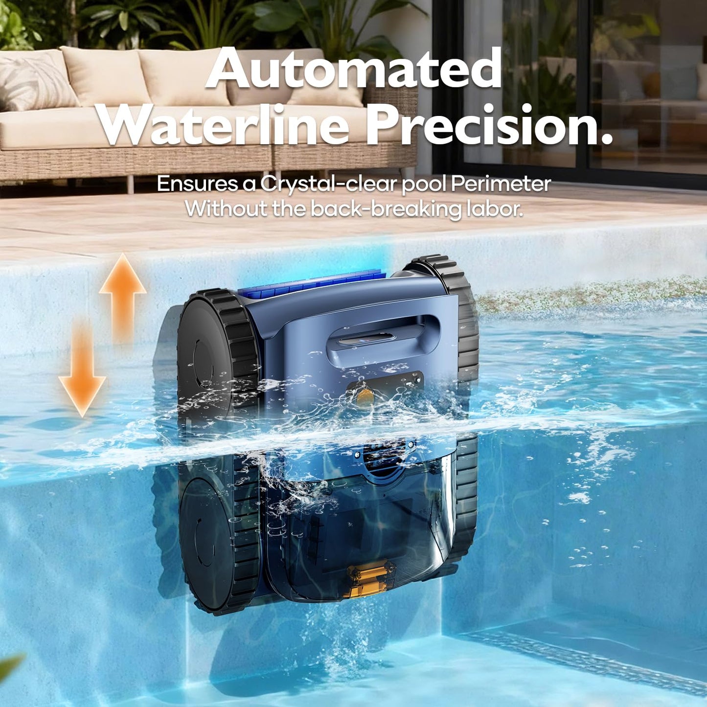[2026 Release] Automatic Robotic Pool Vacuum for Inground & Above Ground Pools, Wall Climbing Pool Vacuum Cleaner, Cleans Floor, Walls, Waterline, Drain & Skimmer up to 2150 Sq. Ft., 190 Min