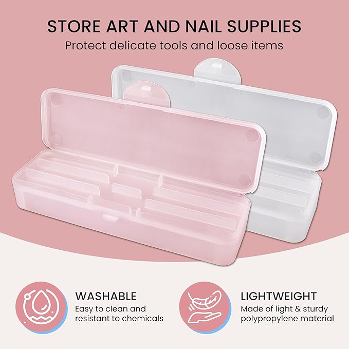 Beauticom Double-Layer Personal Storage Storage Case for Professional Nail Art Pens, Nail Brush, Tools (Pink)