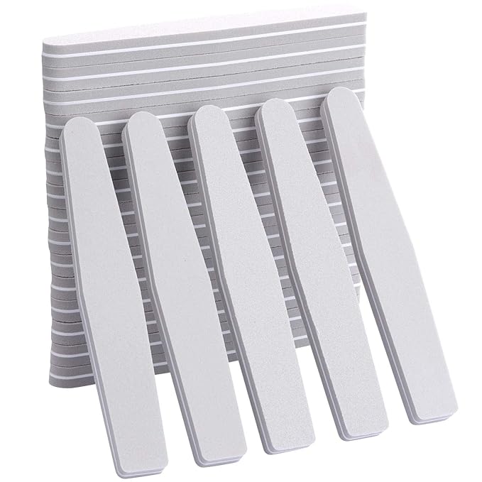 20Pcs Nail Buffer Block Sponge Washable Double Sided 100/180 Sanding Buffing Files (Gray)
