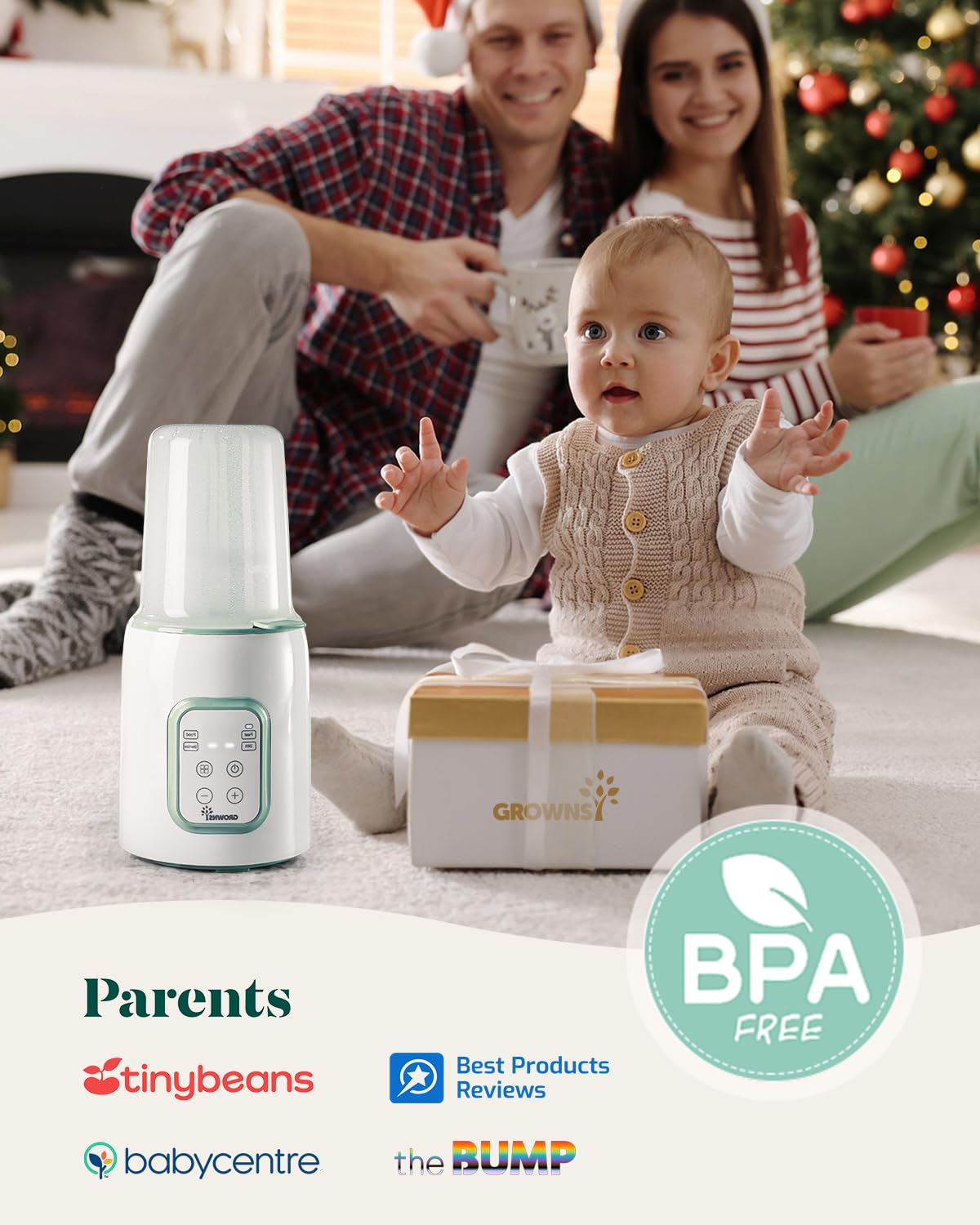 Grownsy Baby Bottle Warmer, 8-in-1 Fast Baby Milk Warmer with Timer for Breastmilk or Formula, Accurate Temperature Control, 24H Keep, Food Heater&Defrost BPA-Free Bottle Warmer for All Bottles- Green
