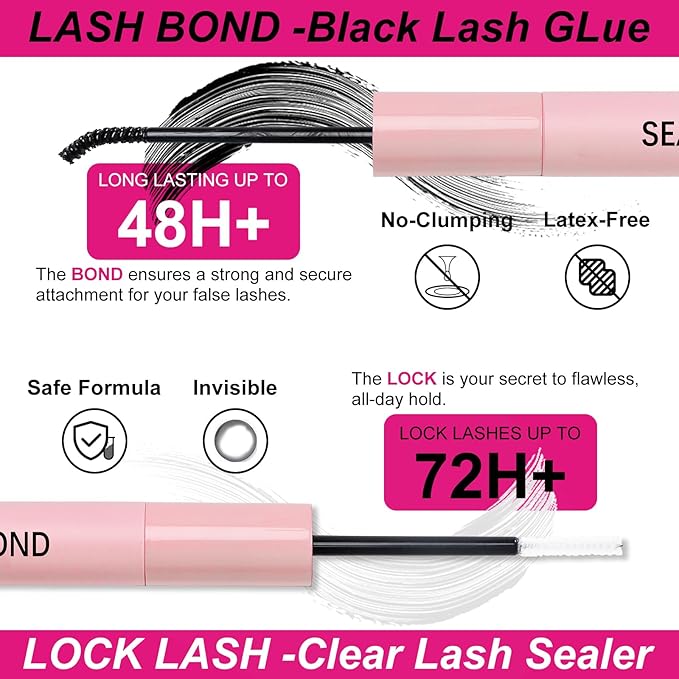 Fowendia Lash Clusters Kit Fluffy 200D Individual Lashes D Curl Cluster Eyelash Extensions 10-18mm DIY Lash Extension Kit Lash Bond and Seal Waterproof, Lash Applicator, Thick False Eyelashes Kit