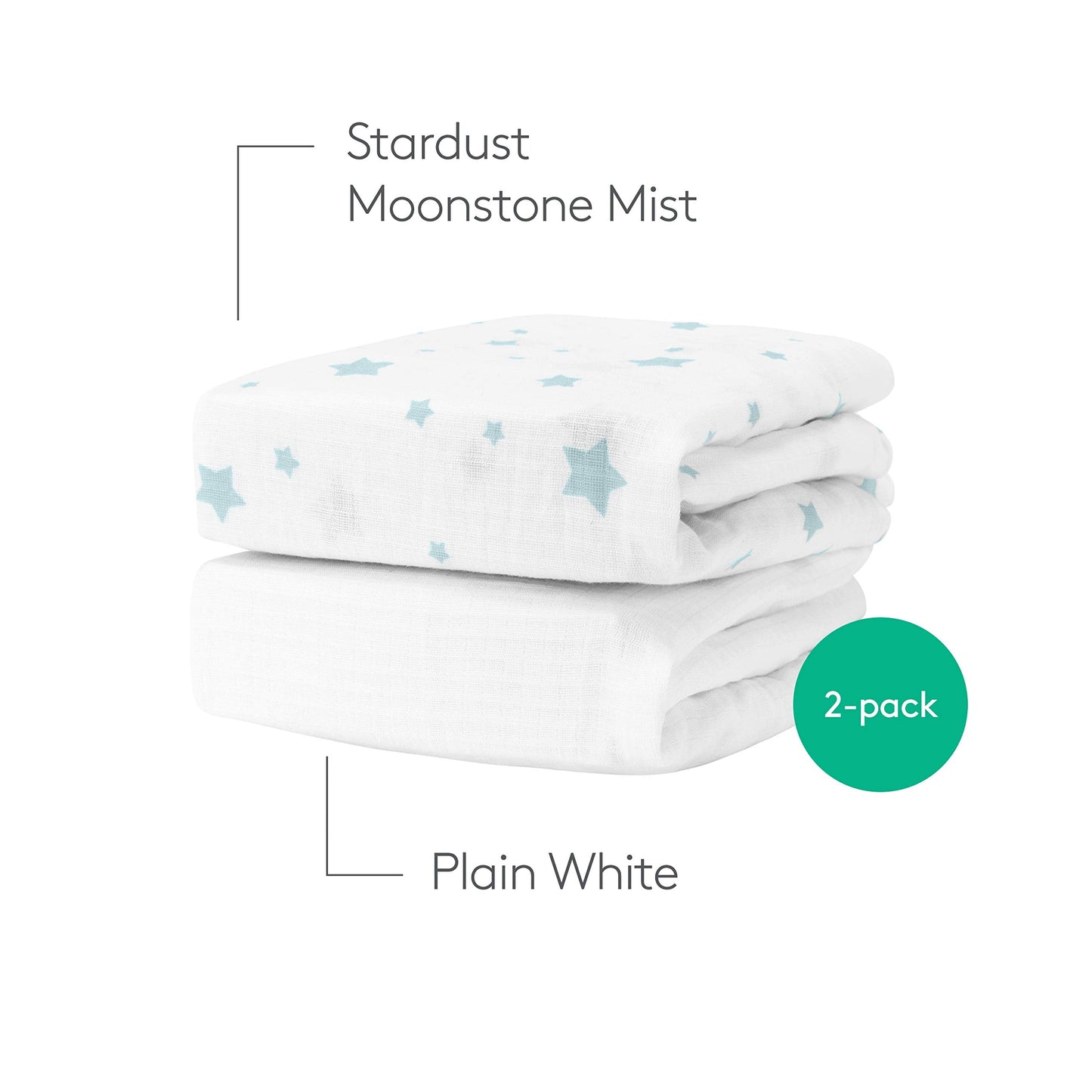 Newton Baby Fitted Crib Sheet (2-Pack) - Ultra Breathable and Soft, Organic Cotton, Fits All Standard Cribs, White Stardust
