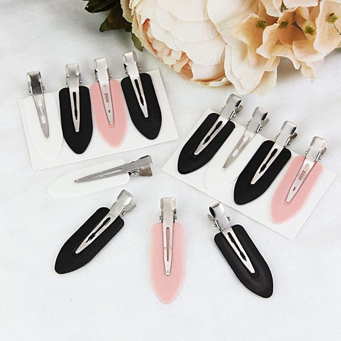 Gingbiss 20 Pcs No Bend Hair Clips, No Crease Hair Clips Curl Pin Clips with Storage Box for Hairstyle Bangs Waves Makeup Application