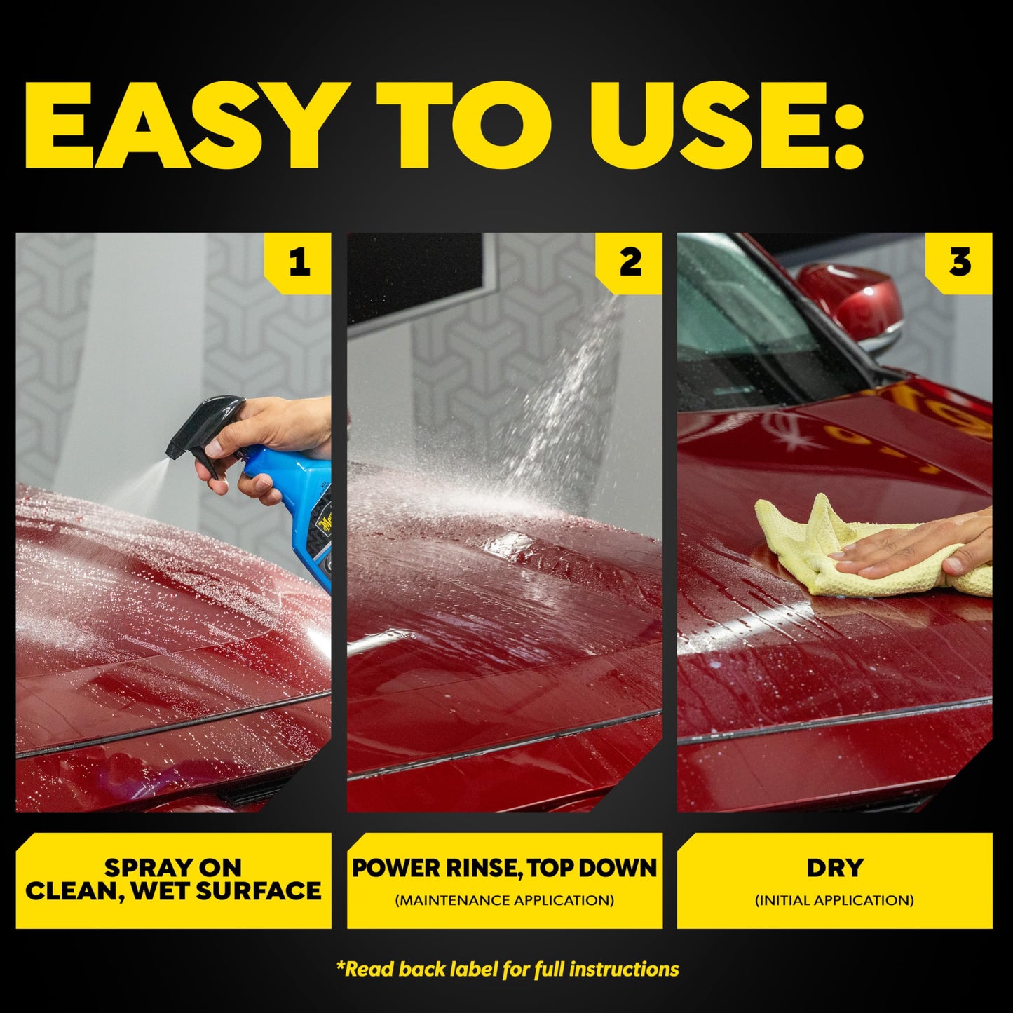 Meguiar's Hybrid Ceramic Wax, Easy-to-Use Spray Wax for Car Detailing with the Superior Protective Power of Advanced SiO2 Hybrid Barrier Technology, 26 Oz Spray Bottle