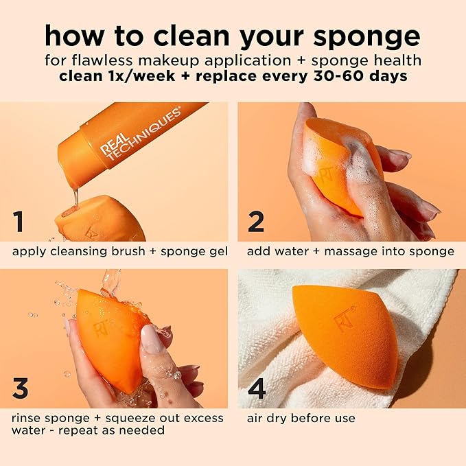 Real Techniques Ultimate Makeup Sponge Trio, Makeup Blending Sponges, For Liquid, Cream, & Powder Products, Powder & Foundation Sponges, Mini Makeup Sponge, Latex-Free Foam, Travel-Friendly, 3 Count