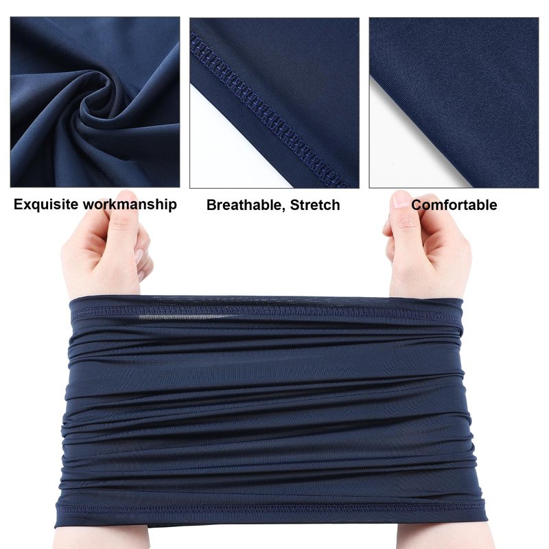 Geyoga 6 Pieces Summer UV Protection Cooling Neck Gaiter Face Clothing Neck Gaiter Mask Scarf Sunscreen Breathable Bandana(Dark Color)