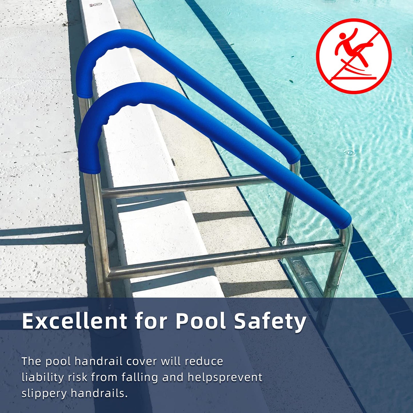 Tanzfrosch Pool Handrail Cover 4 Feet Slip Resistant Rail Grip for Swimming Pool Hand Railing Cover (1 PCS)