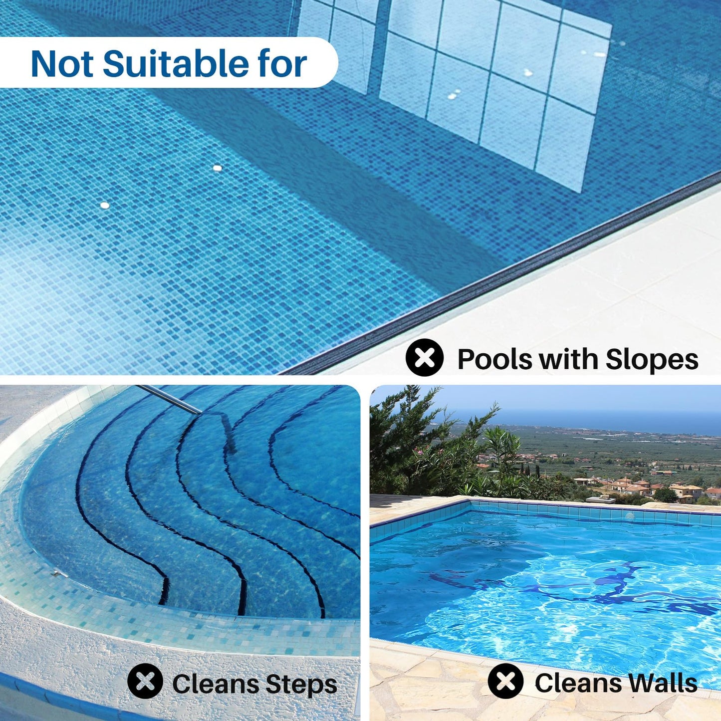 POOLPURE Cordless Robotic Pool Cleaner - Dual 30W Motors, 100Min Runtime, for Above & In-Ground Pools Up to 1000 Sq.Ft, Auto-Parking, Advanced Waterproof Technology (Blue)