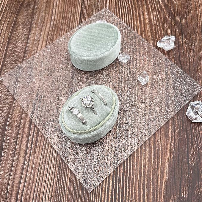 Velvet Oval Ring Box 3 Slots - Premium Wedding Three Rings Box Vintage Handmade Storage Jewelry Organizer for Proposal, Engagement, Wedding Ceremony, Christmas (Sage Green)