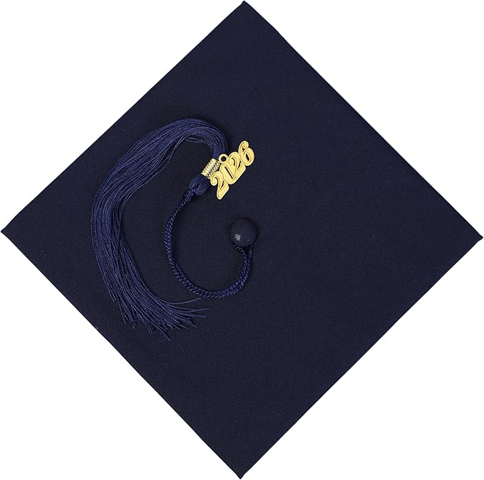 Unisex Adult Matte Graduation Cap with Tassel Year Charm