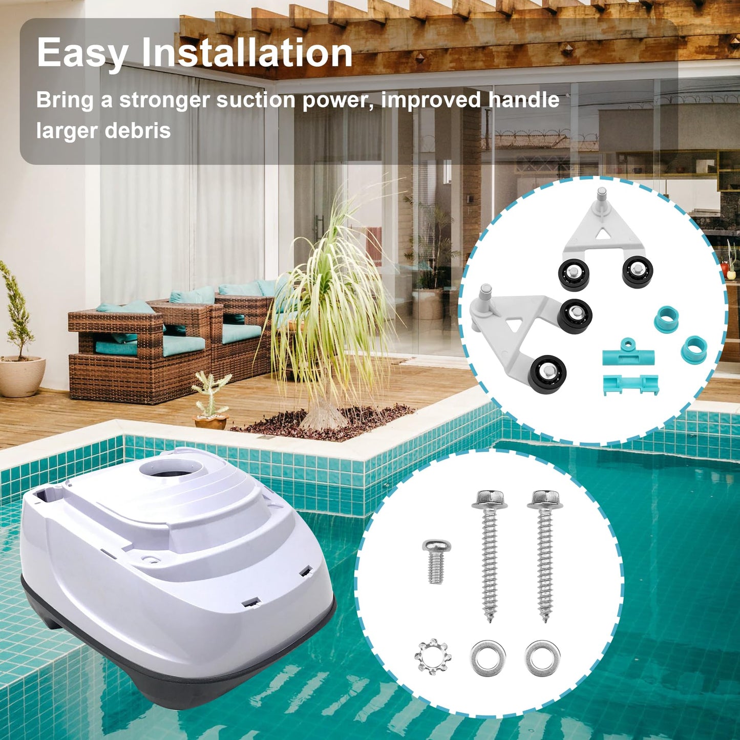 AXV621DAT Universal Pool Vac A-Frame/Turbine Kit, Compatible with Hayward Aquabug Navigator Pro Wanda The Whale Diver Dave Poolvac XL Pool Vac Classic Kit, Replaces# AXV036BP, AXV601CAT, AXV601DAT