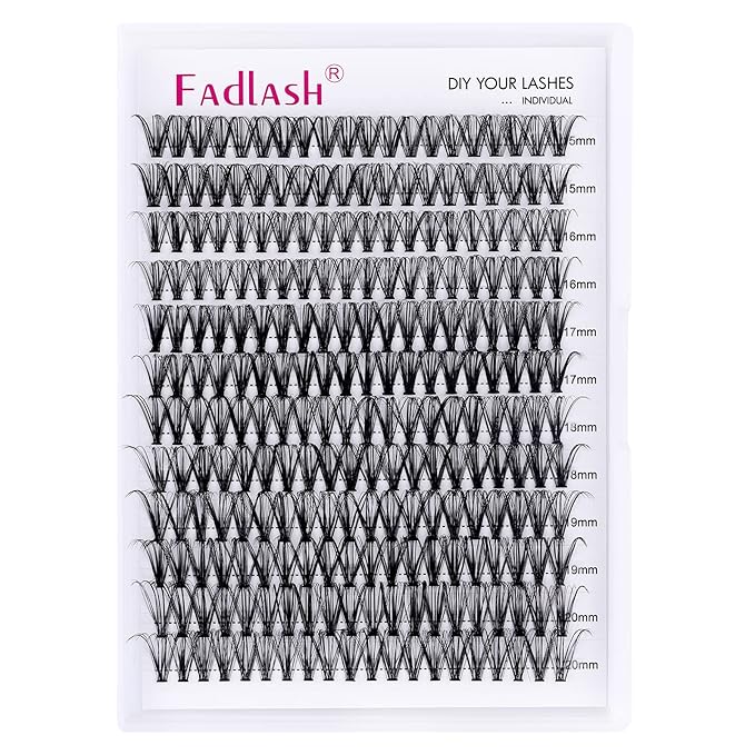 Individual Lashes Big Tray D Curl Lash Clusters 10D 20D 30D 40D Individual Lash Extensions Cluster Lashes Lash Extension Supplies Eyelash Clusters (30D-0.07D, 15-20mm)