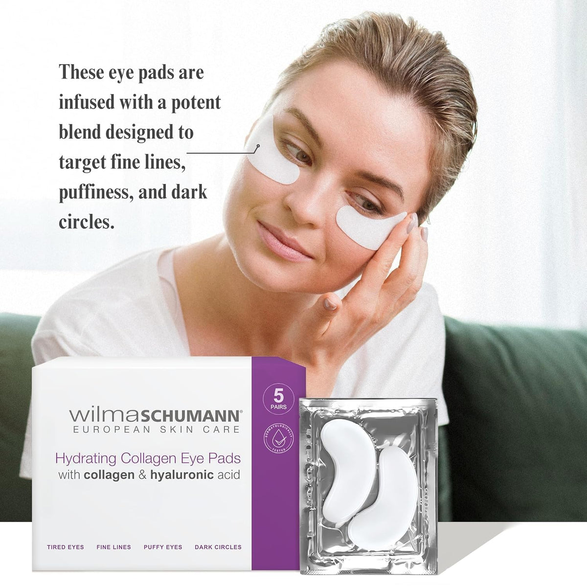 Collagen Under Eye Patches, Dark Circle & Wrinkles Under Eye Mask, Pack of 5