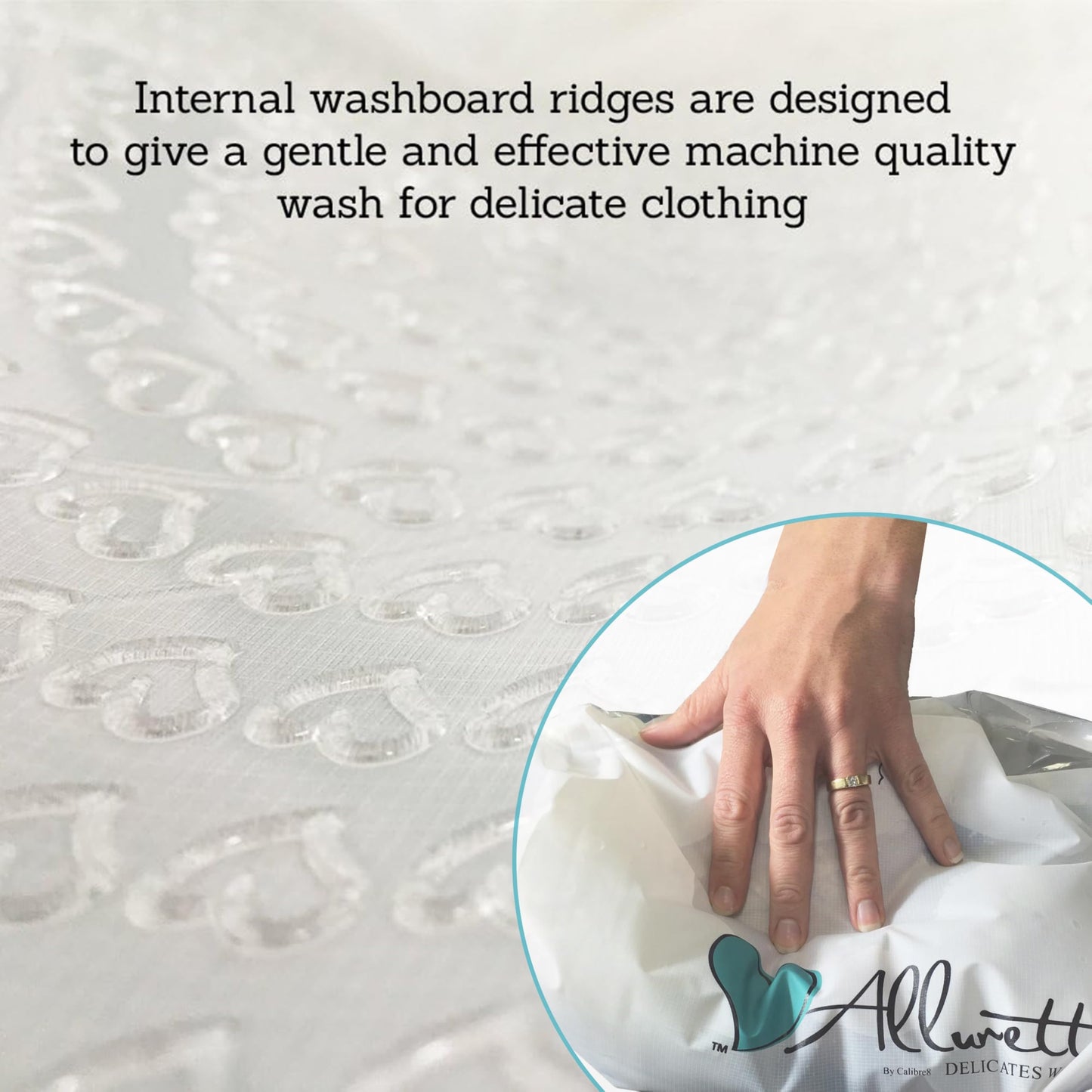 Allurette Portable Delicates Wash Bag - Gentle Hand-Wash Alternative for Merino, Silk & Lingerie - Ideal for Travel, Sink Washing & Small Loads