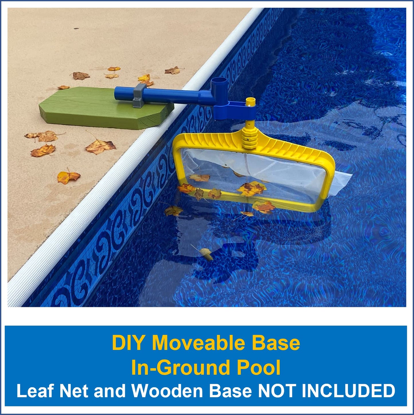 LEAF BONE – Leaf Skimmer Kit for Above Ground Pools and In-Ground Pools, Hands-Free Pool Skimmer holds your Leaf Rake Net to skim floating debris, Fits Most Leaf Nets (Net Not Included)