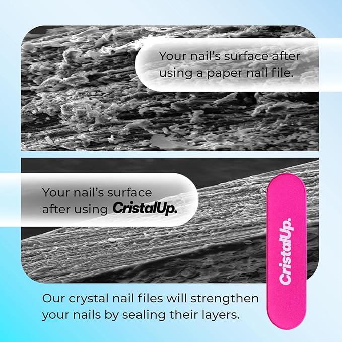 Crystal Nail File 2 in, Mini Glass File Ideal for Wallet, Durable, Gentle on Nails, Perfect for Travel, Home, Office and On the Go, Compact for Quick Touch Ups