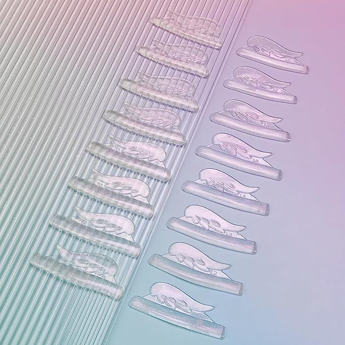 Eyelash Lift Pads Libeauty Reusable Super Adhesive Lash Perm Rods 8 Pairs Silicon Pads Wing Shape Eyelash Lifting Shield DIY Use at Home or Salon Lash Curling Tool