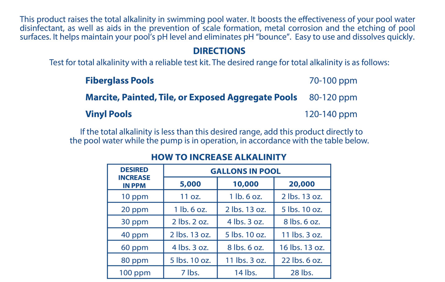 Pool Mate 10-Pounds Premium Alkalinity Increaser for Swimming Pools, 100% Sodium Bicarbonate