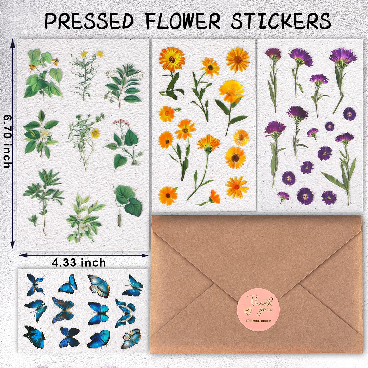 Arme Flower Stickers for Scrapbooking(1466+ Pieces, 110 Sheets), Floral Sticker, Pressed Flower Sticker, Valentine's Day Journaling Stickers for Scrapbooking Supplies, Junk Journal Supplies