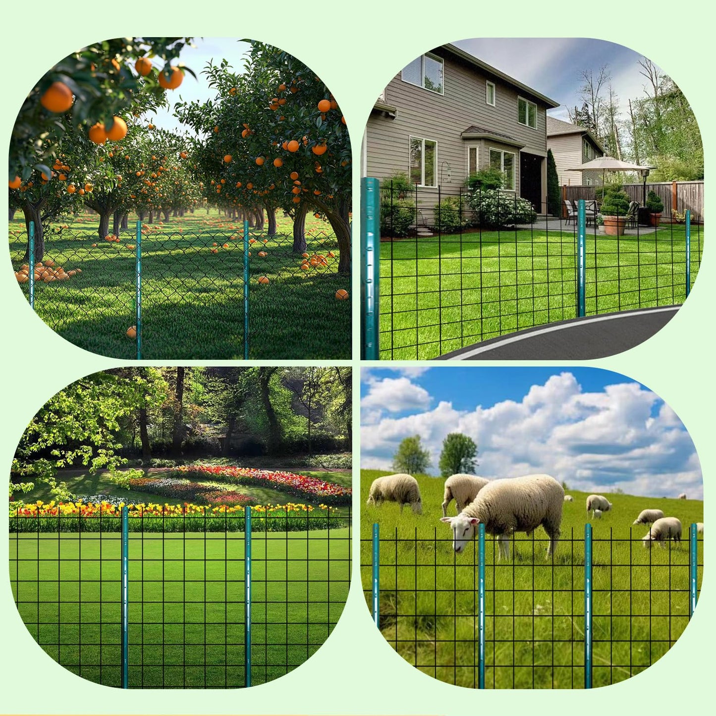 ARIFARO Fence Posts 3 Feet Sturdy Duty Metal Fence Post, Pack of 10, No Dig Garden U Post for Wire Fencing Steel Post for Yard, Outdoor Wire