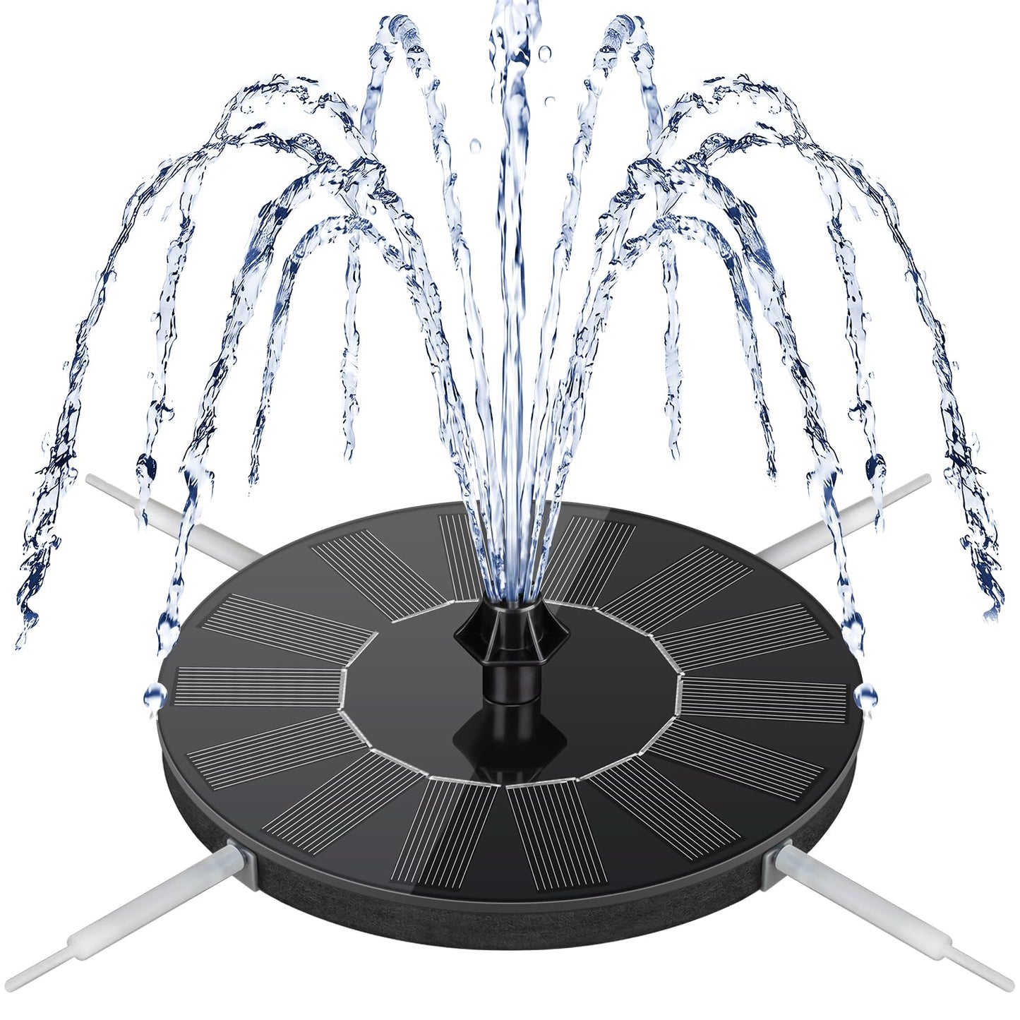 Mademax Solar Bird Bath Fountains, Upgrade 1.4W Solar Fountain Pump with 8 Nozzles & 4 Brackets, Free Standing Floating Solar Powered Water Fountain Pump for Bird Bath, Garden, Pond, Pool, Outdoor