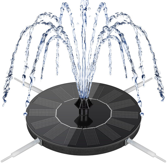 Mademax Solar Bird Bath Fountains, Upgrade 1.4W Solar Fountain Pump with 8 Nozzles & 4 Brackets, Free Standing Floating Solar Powered Water Fountain Pump for Bird Bath, Garden, Pond, Pool, Outdoor