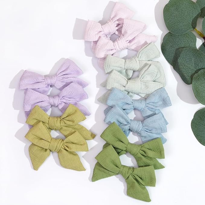 CÉLLOT 40 Pieces Girls Hair Bows Linen Fabric Bows Alligator Clips Hair Accessories for Little Girls Toddlers Kids and Teens