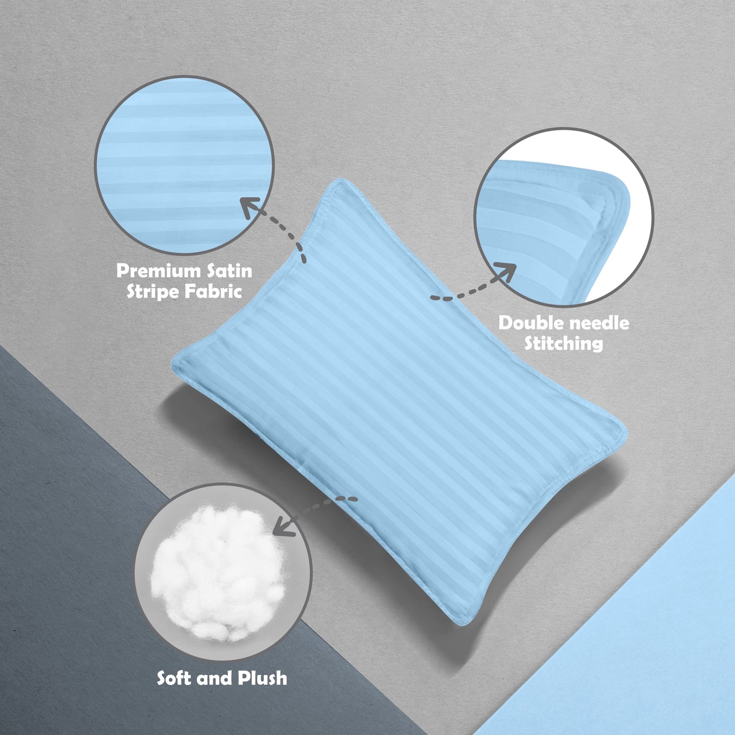 Utopia Bedding Toddler Pillow (Light Blue, 2 Pack), 13x18 Small Kids Pillow for Sleeping, Soft and Breathable Cotton Blend Shell, Ideal for Toddler Bed and Travel (Intended for Age 2 and up)