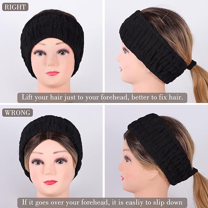 9 Pcs Spa Headband for Washing Face,Skincare Headband and Wristband Set,Women Teen Girls Facial Hairbands for Washing Face, Makeup, Sports, Yoga(Apricot+Grey+Black)