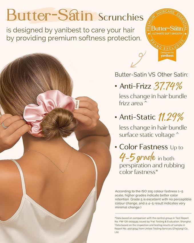 Yanibest 8 Pcs Satin Scrunchies - Silk Scrunchies Ponytail Holders, Soft Satin Hair Ties No Damage, Hair Accessories for Women