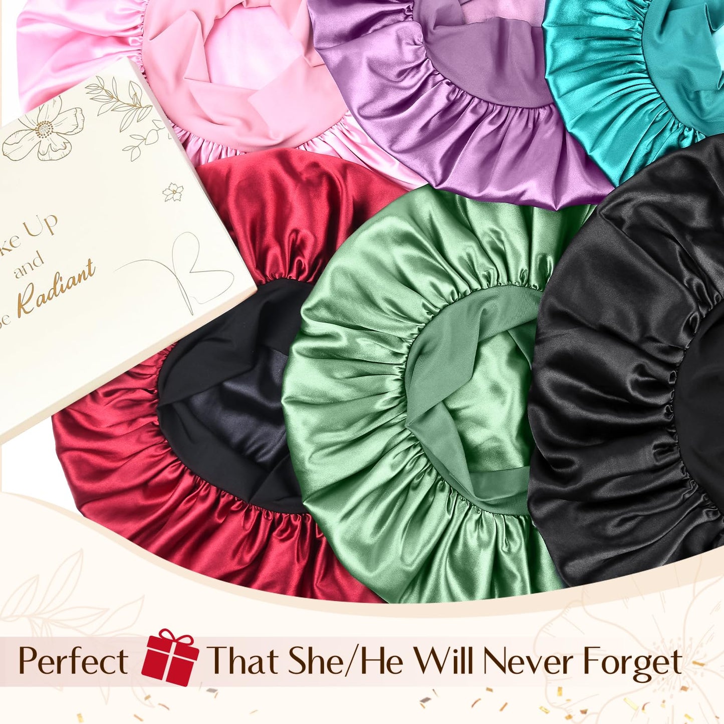 YANIBEST Silk Bonnet for Men Women Hair Bonnet for Sleeping Double Layer Satin Bonnet for Natural Curly Hair Unisex Sleep Cap, Wine Red