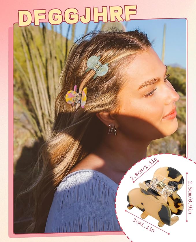 Claw Jaw Hair Clips 12PCS Small for Thin Hair Styling Mini Accessories Classic Clamp for Women Girls