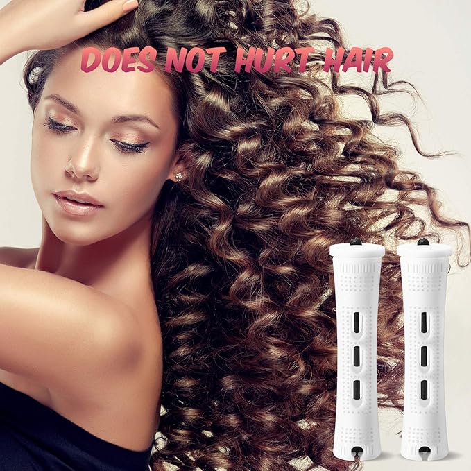 WILLBOND 60 Pcs Short Perm Rods Natural Hair Perm Rods with Elastic Rubber Band Non Slip Plastic Perming Cold Wave Kit for Women Hairdressing Styling Tool(0.63 Inch,White)