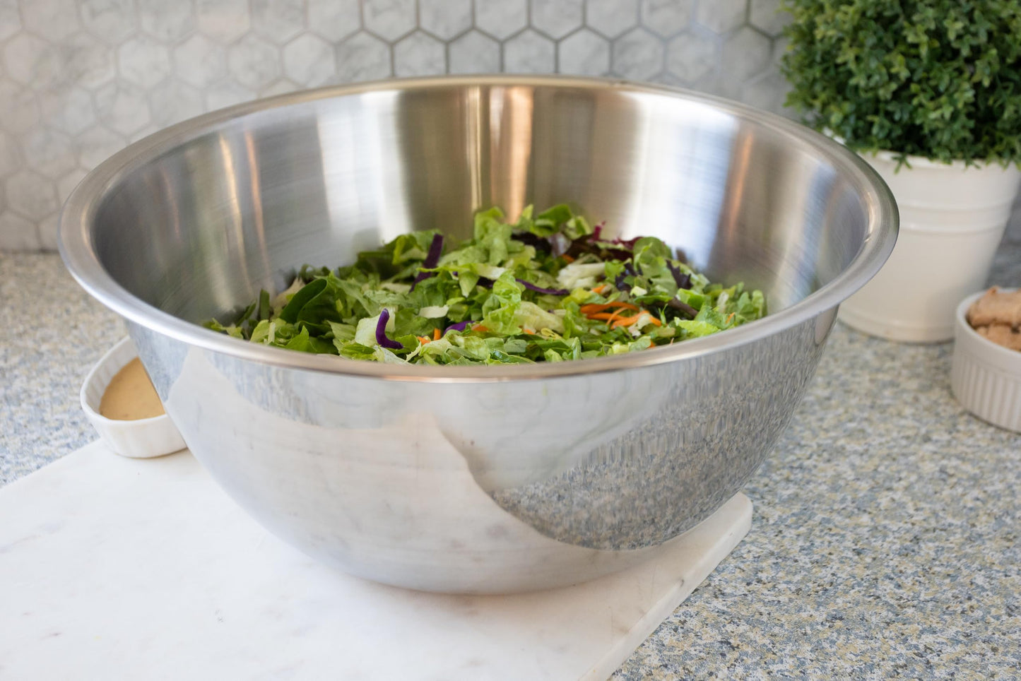 Fox Run Large Stainless Steel, Mixing Bowl, 14.25 x 14.25 x 6.25 inches, Metallic