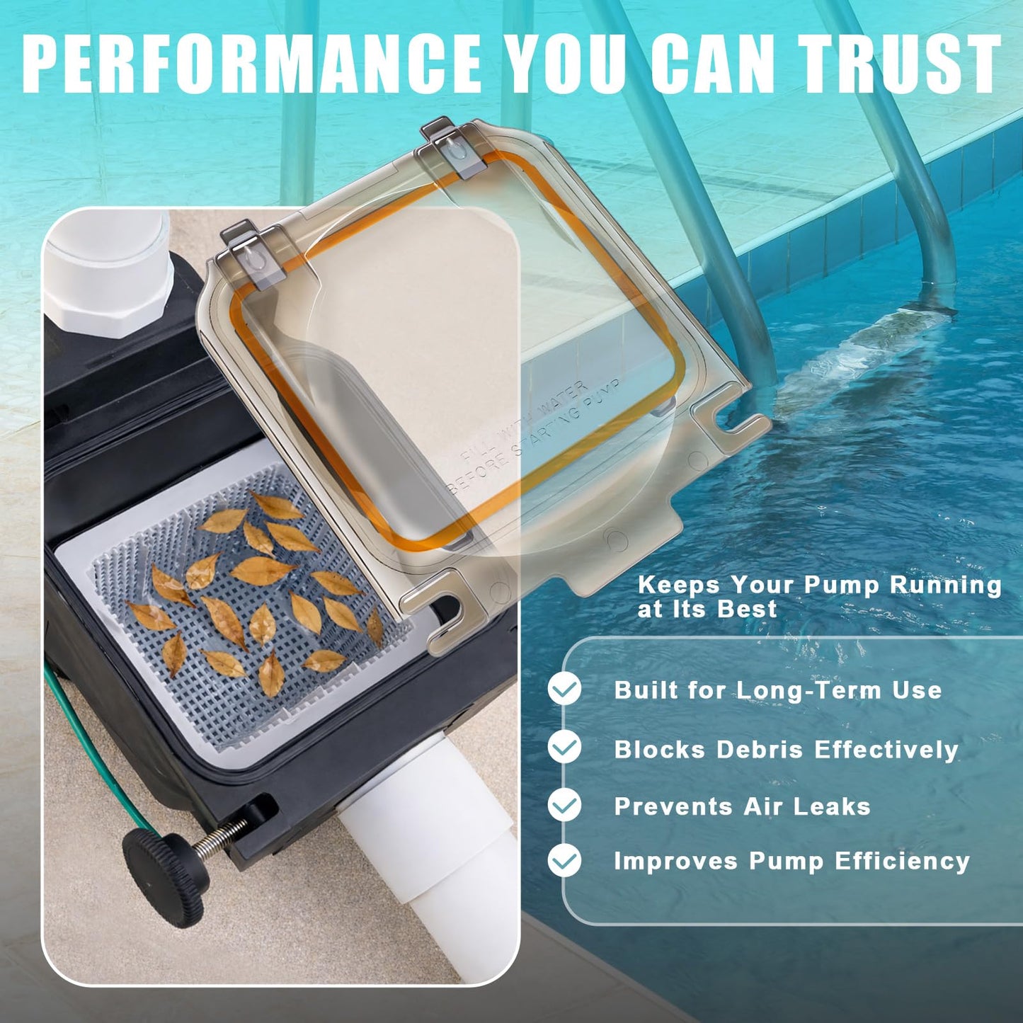 SPX1600D Pool Pump Strainer Cover Lid Compatible with Hayward Super Pump SP1600x5 SP1605x7 SP1607x10 SP1608X10 SP1610X15 SP2610X15XE SP2615X20XE W3SP2607X10A, Cover Lid Replacement with O-Ring