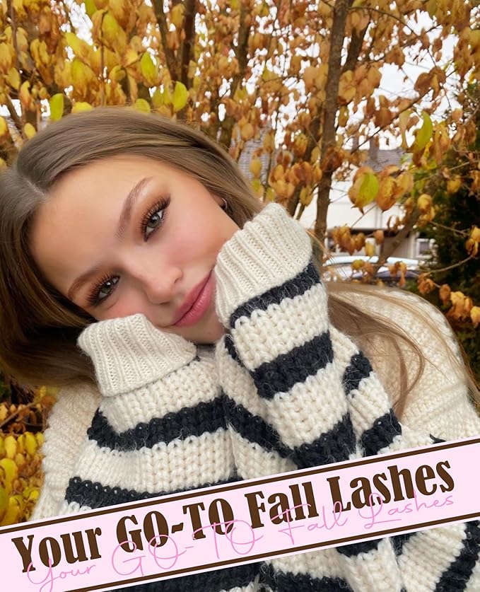 Cluster Lashes Brown Eyelash Clusters Natural Individual Lashes Extensions Fluffy Lash Clusters Wispy Cluster Eyelash Extensions DIY Lash at Home Easy to Apply Dark Brown Lashes (10-16MM, CC-Curly)
