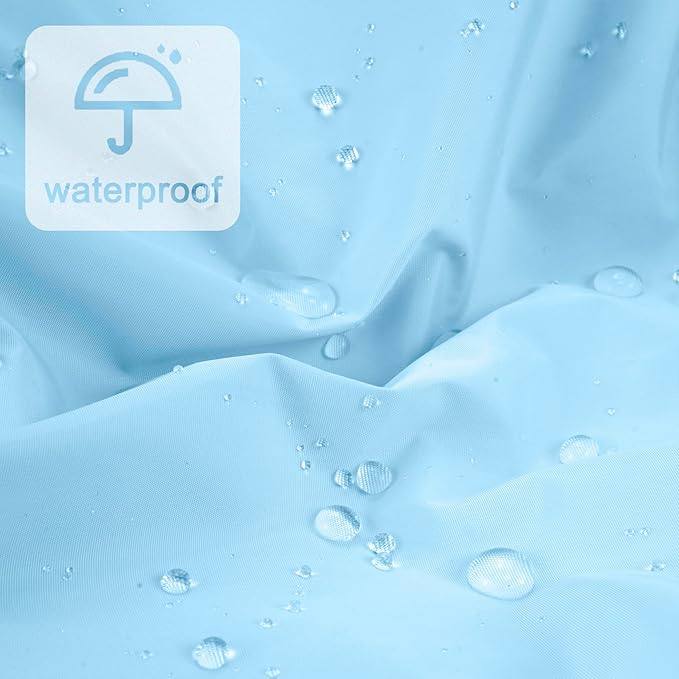 Reusable Shower Cap for Women, Large Waterproof Shower Bonnet with Elastic Band, Washable Bath Hair Cap for Long, Curly Hair, Braids, Daily Shower, Home Spa, Travel(Light Blue)