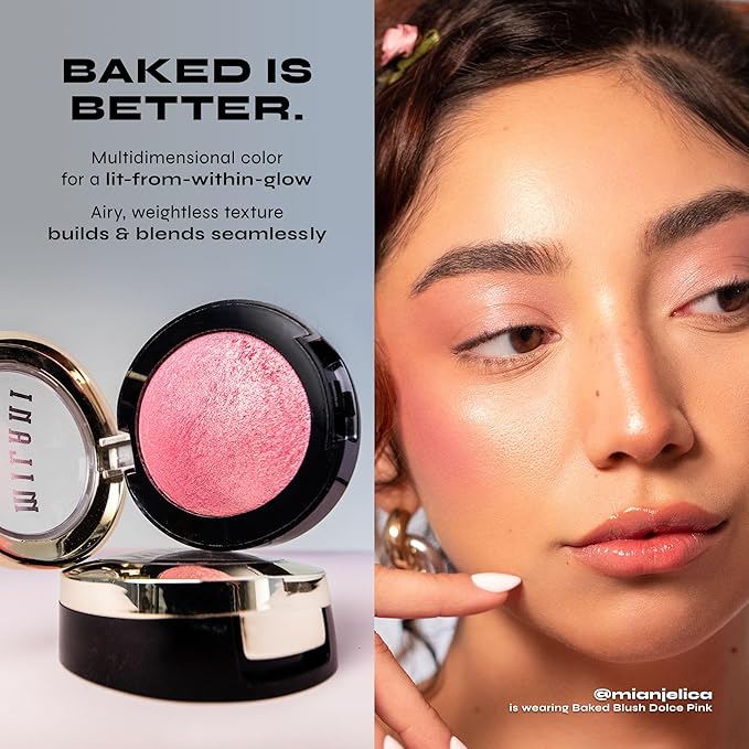 Milani Rose Blush, Powder Blush for Cheeks, Cruelty Free Makeup - Shape, Contour & Highlight Face for a Natural Matte Finish -Wild Rose