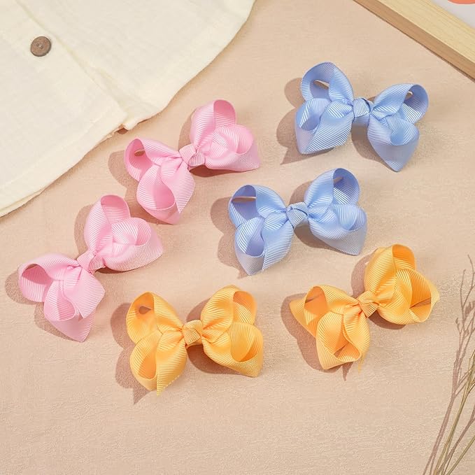 JOYOYO 20Pcs 3Inch Hair Bows for Girls Grosgrain Ribbon Bow Toddler Hair Accessories with Alligator Clips