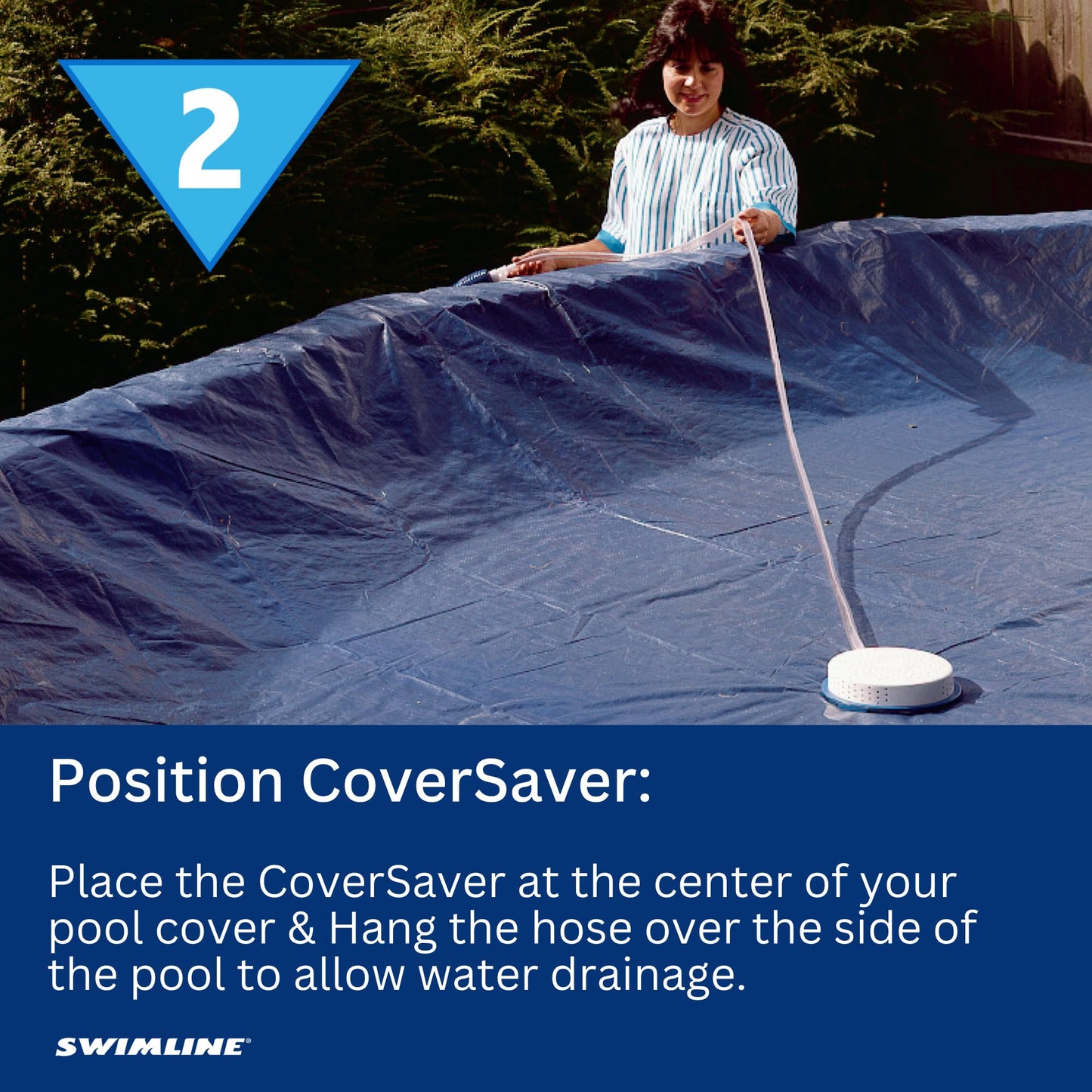 SWIMLINE HYDROTOOLS ORIGINAL Submersible Pool Cover Water Siphon Pump Automatic Removal For Above Ground Swimming Pools, Covers, & Hot Tubs Winterizing Kit |Non Electric Drain Hose Cover Saver 5436
