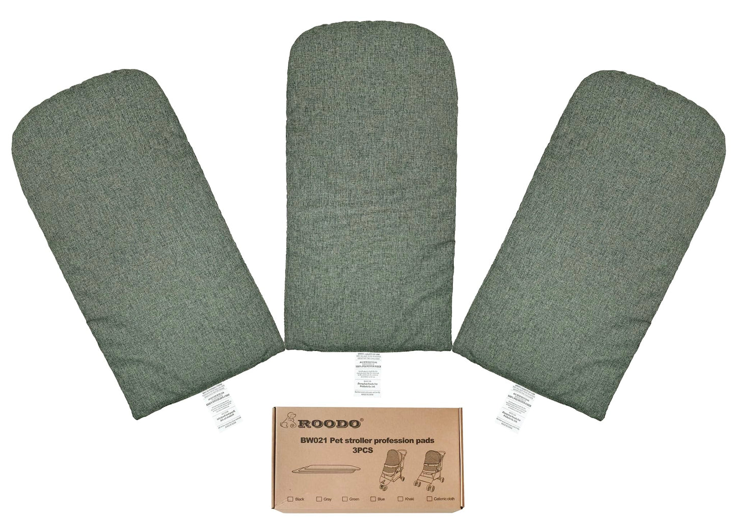 ROODO Pet Stroller Mat for Dogs, Cushion Inner Pad, Exclusive Use, Original, Replaceable, Easy to Clean, Set of 3 pc (Cationic Ash)