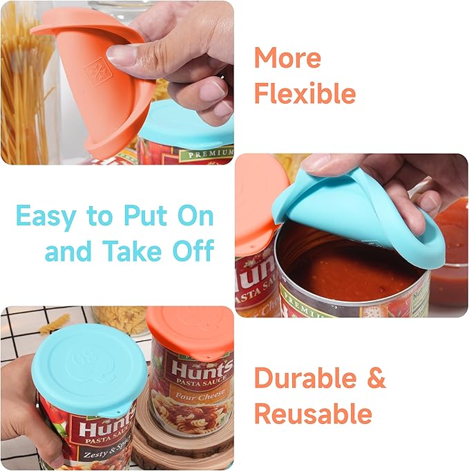 2PCs 3.5-inch Silicone Can Lids for Hunt's | Starkist | Kirkland | Progresso Can, Food Sealing Lids for 3.5-inch Can, Can Cover for Canned Good, Can Toppers, Freezer&Dishwasher Safe (Can NOT Included)