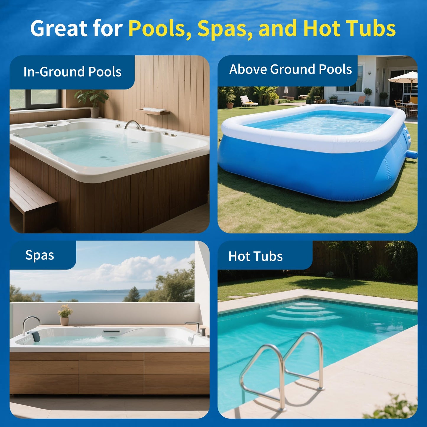 Handheld Pool Vacuum for Above Ground Pools,Cordless Pool Vacuum with Powerful Suction up to 18GPM, Ideal for Leaves and Debris,Pool Vacuum for Hot Tubs and Inground Pools