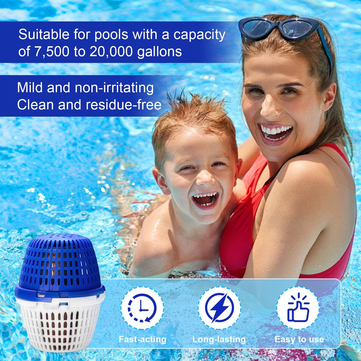 Pool Unit 7.5k-20k Gallons Replacement for PoolRX, Compatible with Mineral Cartridge Pool Inground Filter Replacement