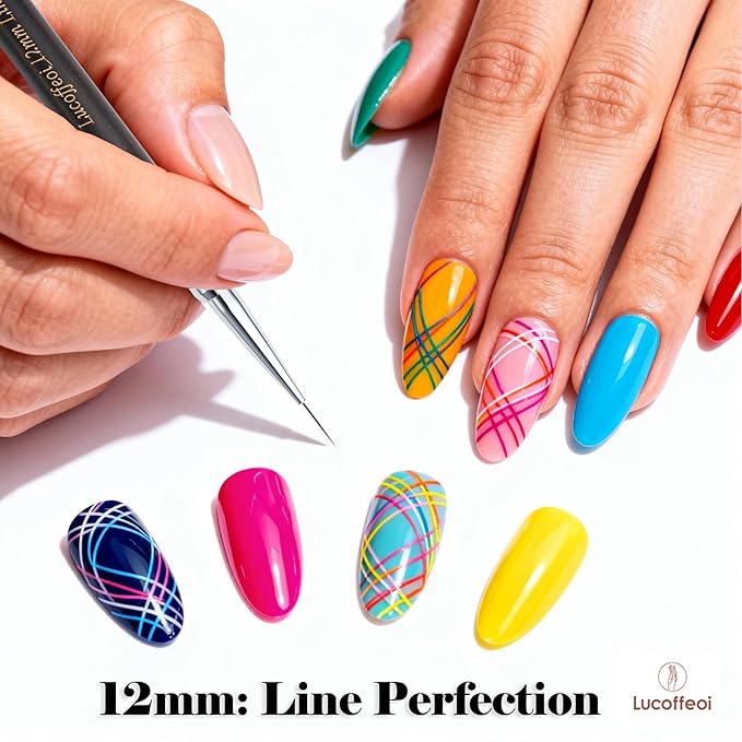 12mm Nail Liner Acrylic Brush for French Tips-Precision Striper Brush for Nail Art