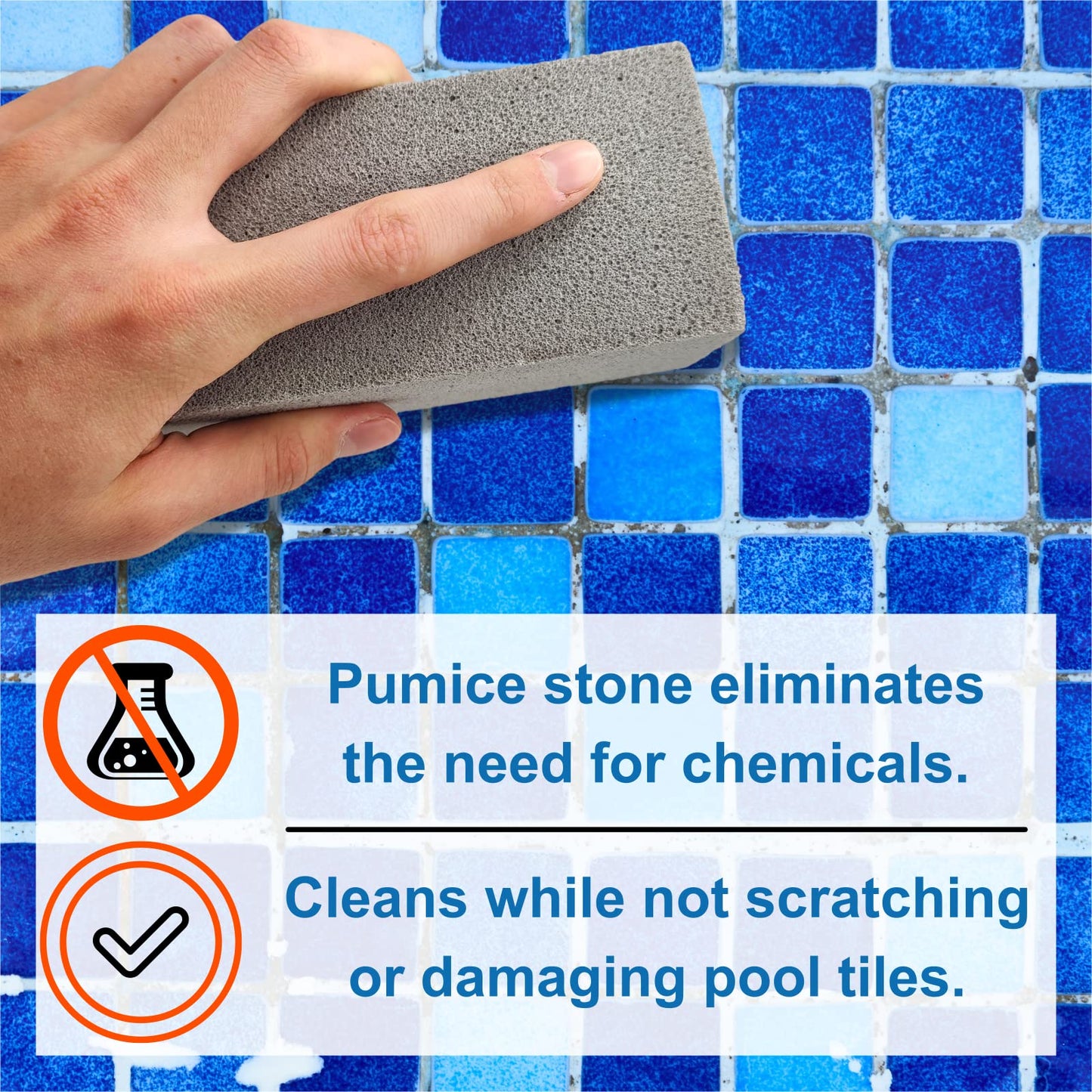 Pool-Whiz Pumice Stone for Pool (2-Pack) | Pool Tile & Concrete Cleaner | Pumice Stone for Cleaning Spas, Water Features & Bathroom Floors | Cleaning Block for Rust & Stains by Billy Buckskin
