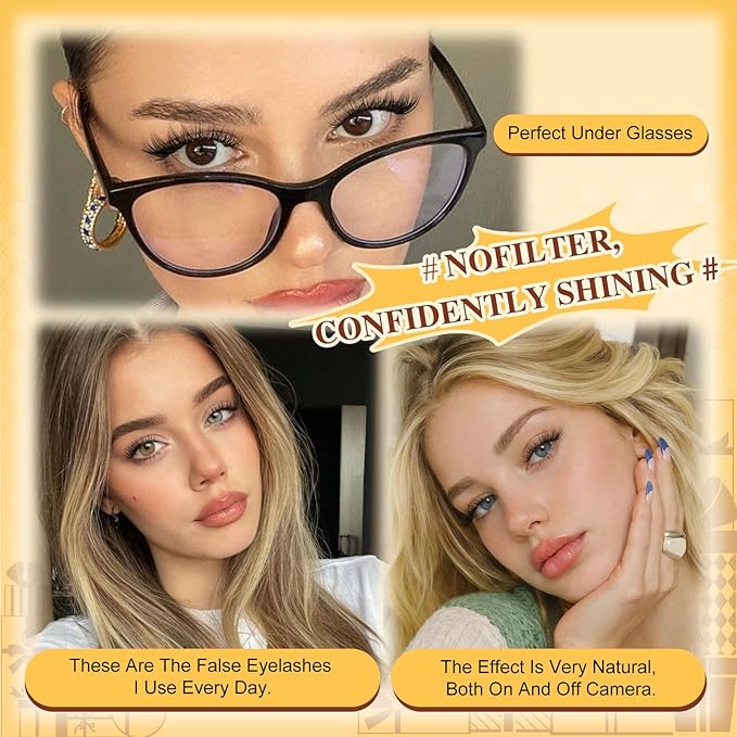 QUEWEL Lash Clusters Wispy Eyelash Clusters 300 Pcs Natural Cluster Eyelash Extensions C Curl, Mixed Length 10-16mm DIY Individual Lashes Cluster at Home for Countless Stunning Looks (QU45)