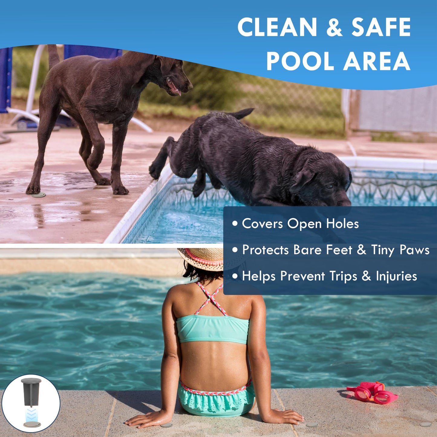 Pool Fence Caps – Putty 25 Pack of 1-Inch Pool Fence Hole Caps – Used for Covering Deck Sleeves in Safety Fencing – Protects Pool Areas When Fence is Removed – Compatible with Most Systems